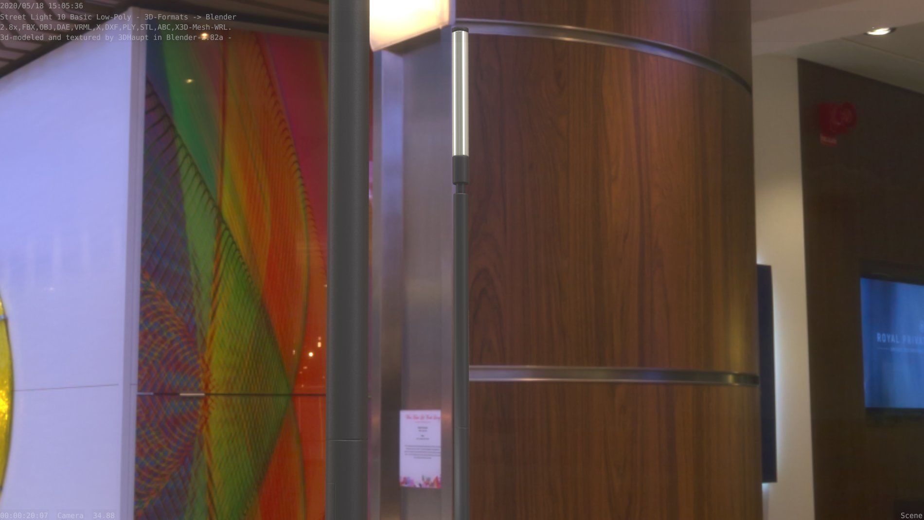 Street Light 10 Basic Low-Poly 600mm Low-poly 3D model_87