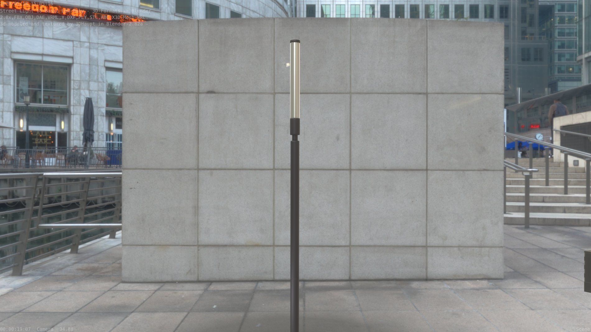 Street Light 10 Basic Low-Poly 600mm Low-poly 3D model_64