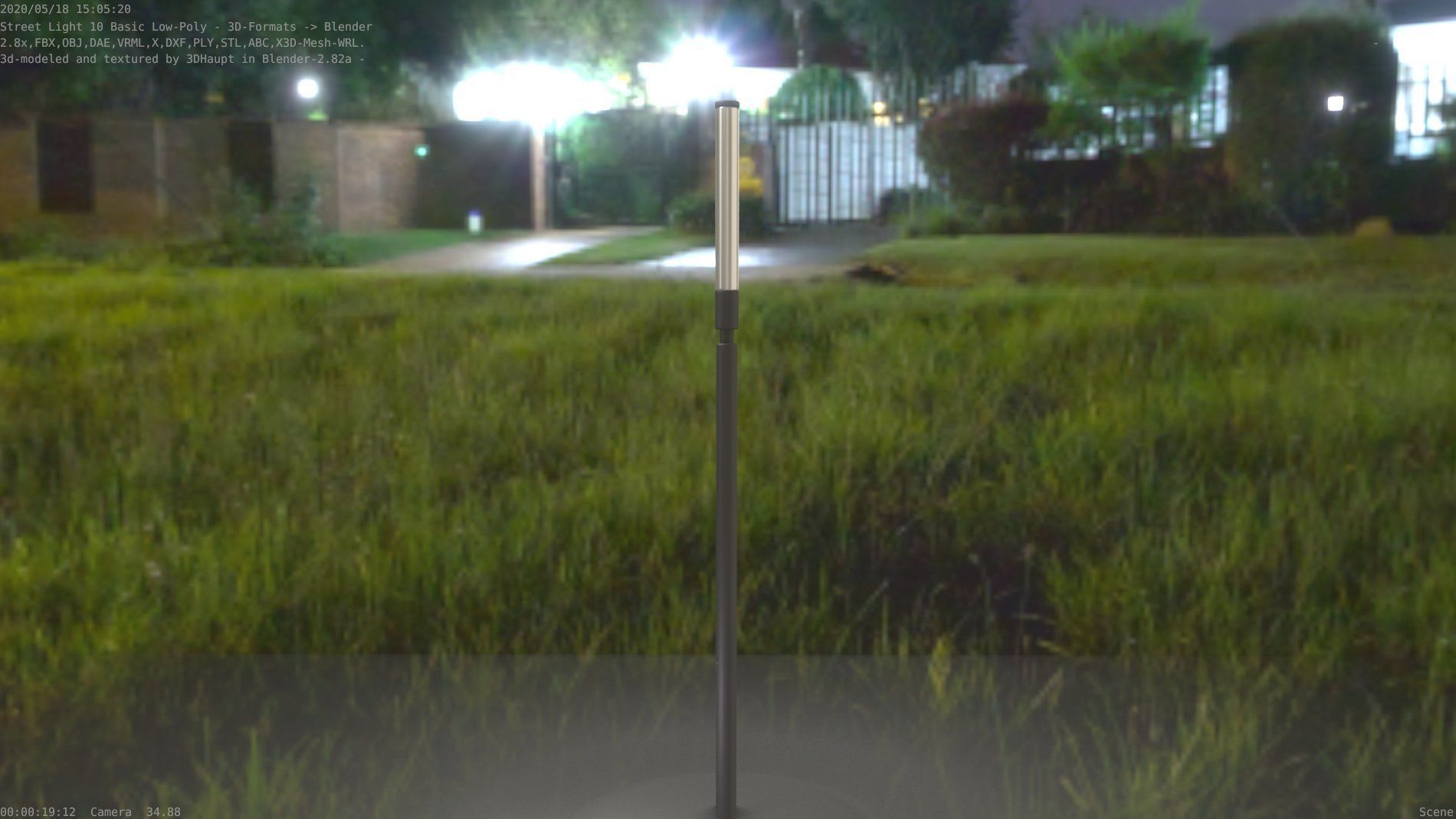 Street Light 10 Basic Low-Poly 600mm Low-poly 3D model_69