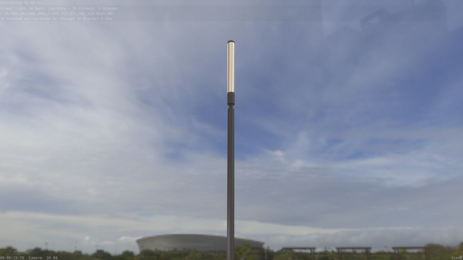 Street Light 10 Basic Low-Poly 600mm Low-poly 3D model_77
