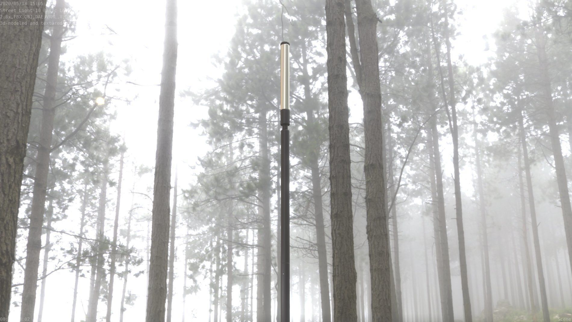 Street Light 10 Basic Low-Poly 600mm Low-poly 3D model_83