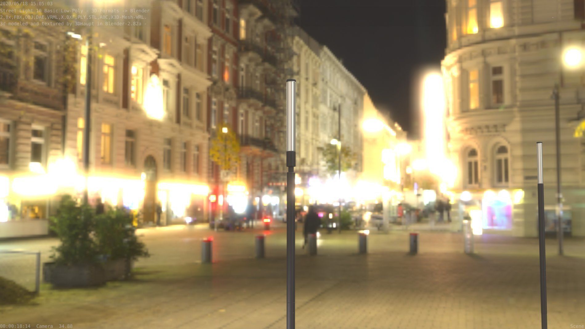 Street Light 10 Basic Low-Poly 600mm Low-poly 3D model_49