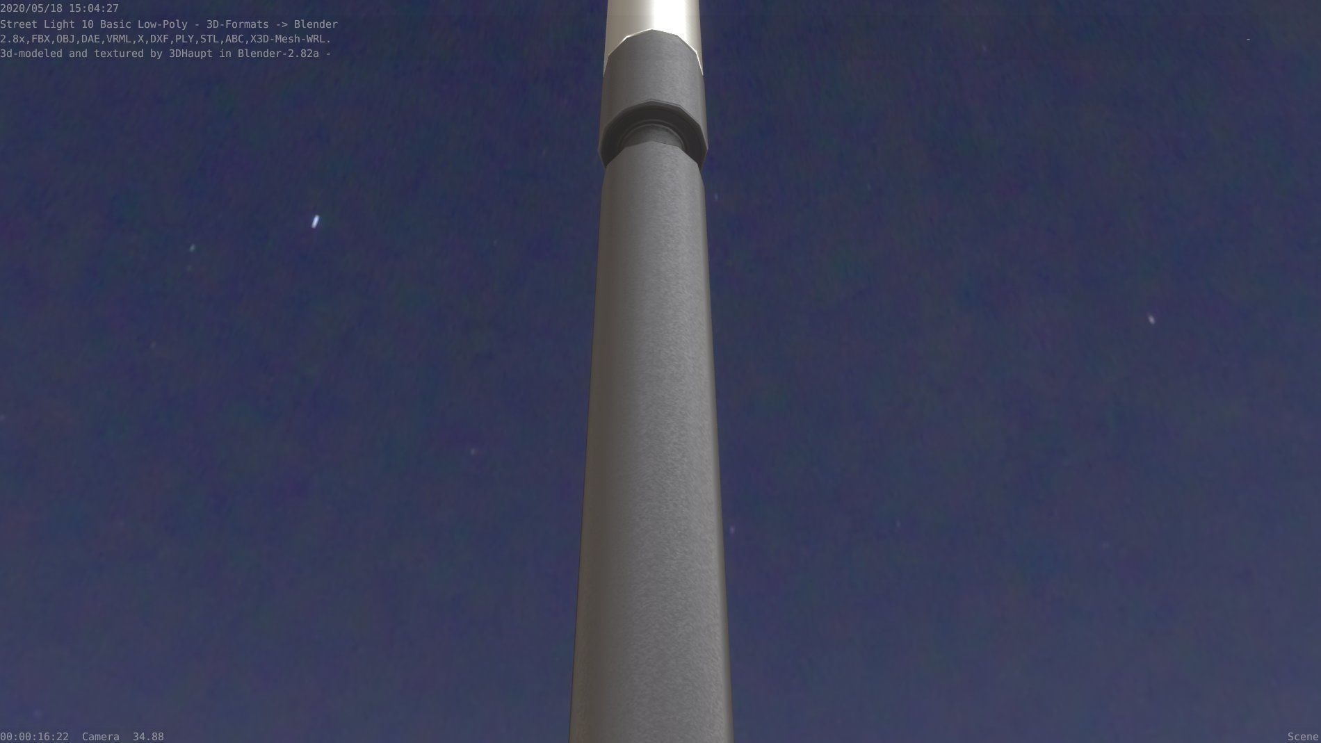 Street Light 10 Basic Low-Poly 600mm Low-poly 3D model_13