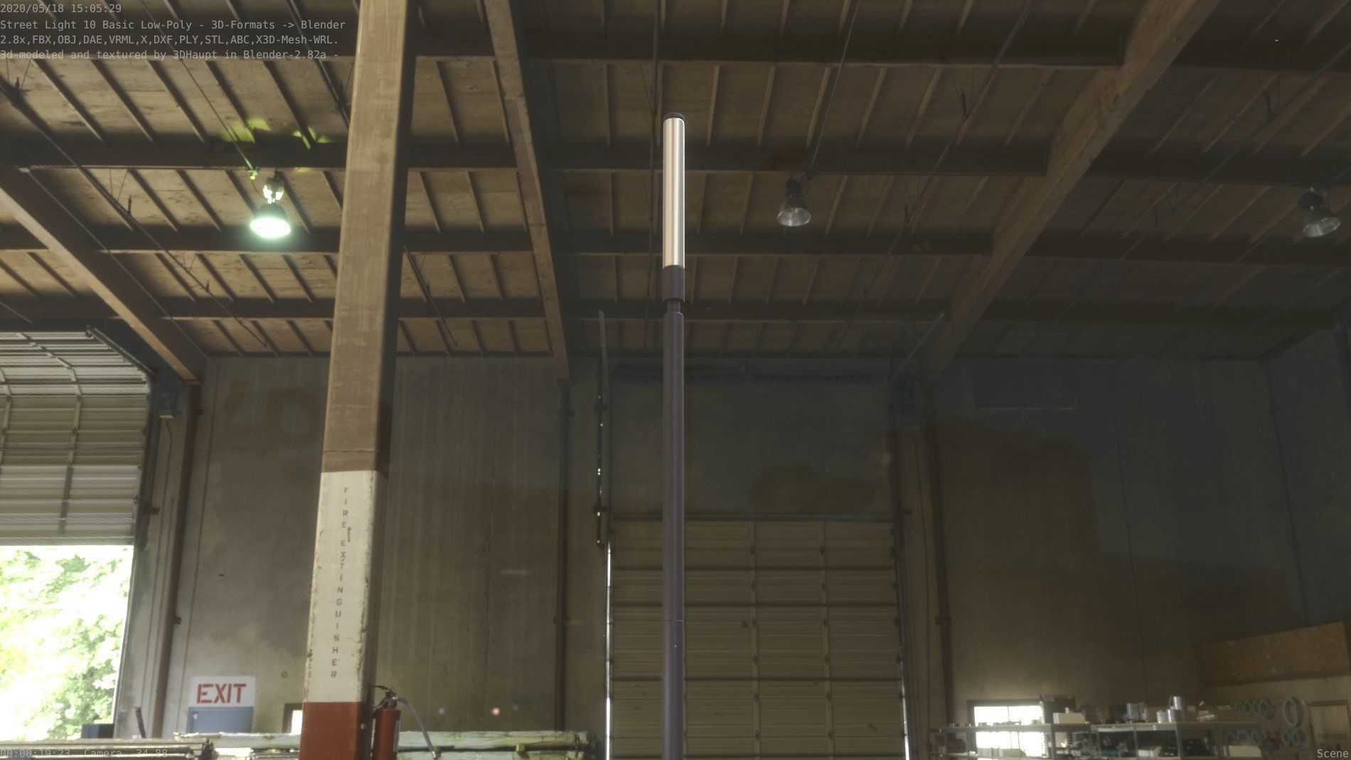 Street Light 10 Basic Low-Poly 600mm Low-poly 3D model_80