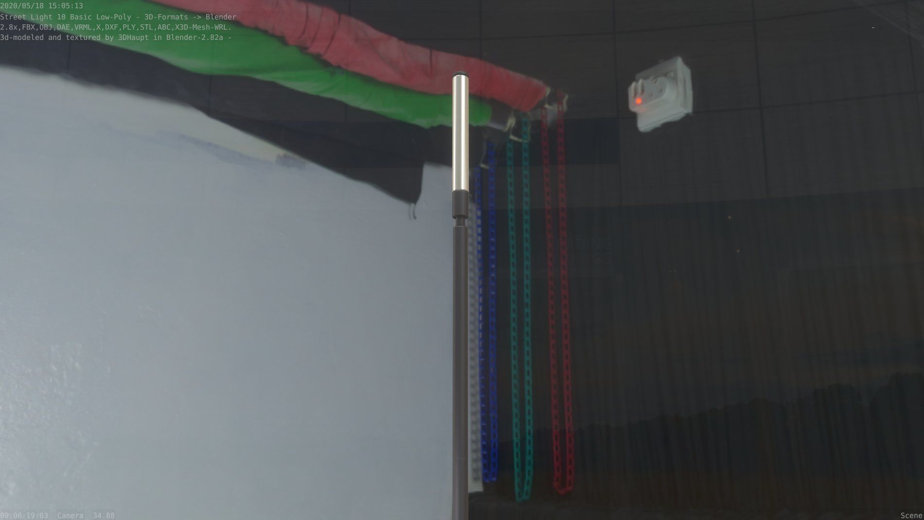 Street Light 10 Basic Low-Poly 600mm Low-poly 3D model_60