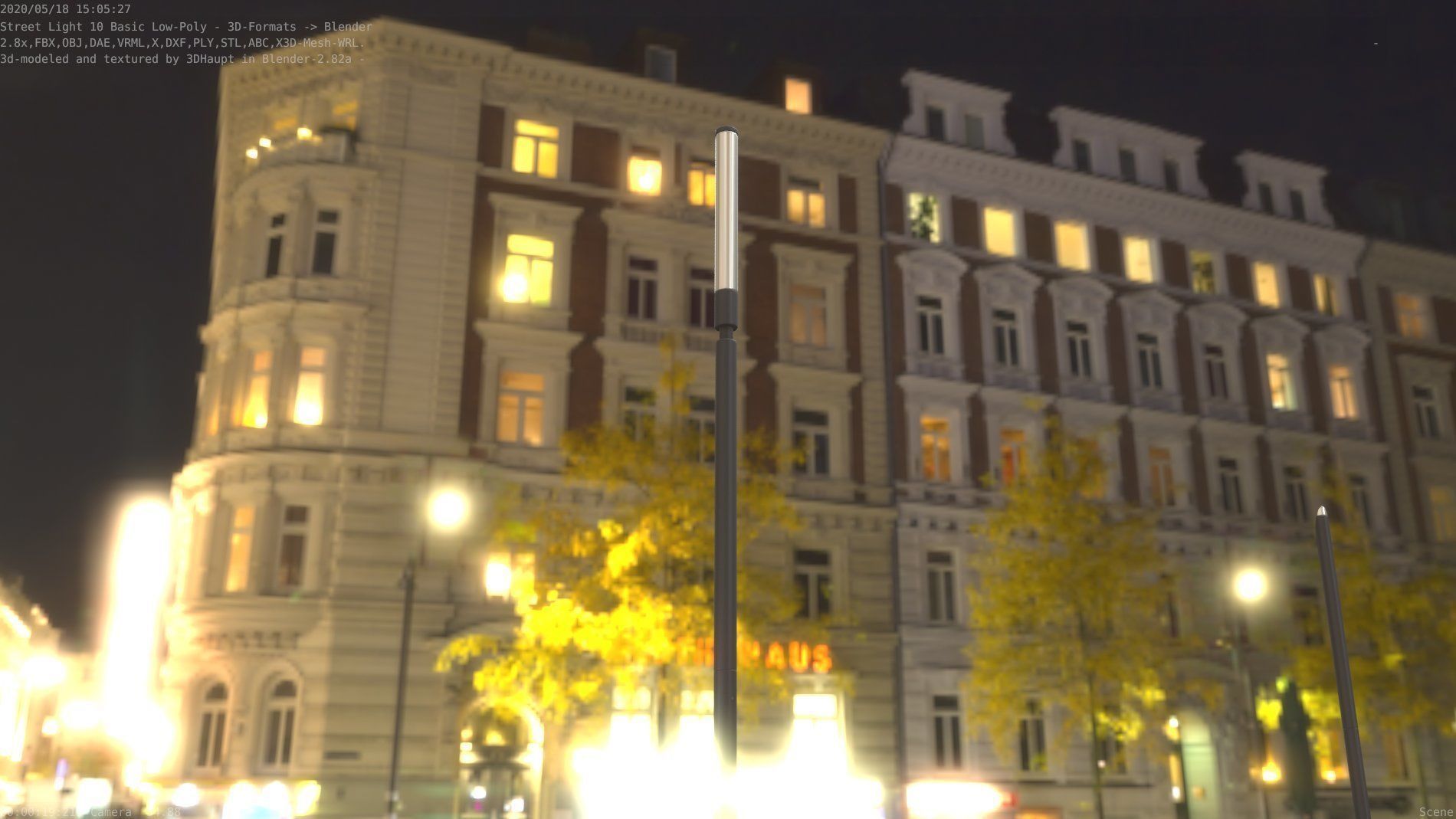 Street Light 10 Basic Low-Poly 600mm Low-poly 3D model_78