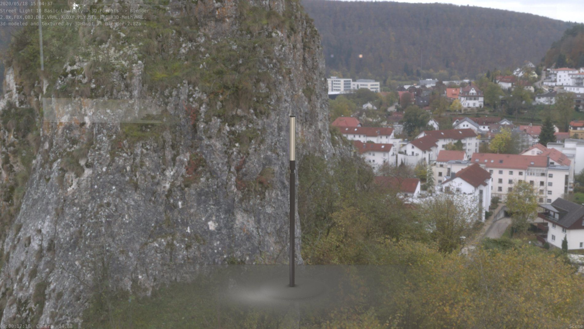 Street Light 10 Basic Low-Poly 600mm Low-poly 3D model_24