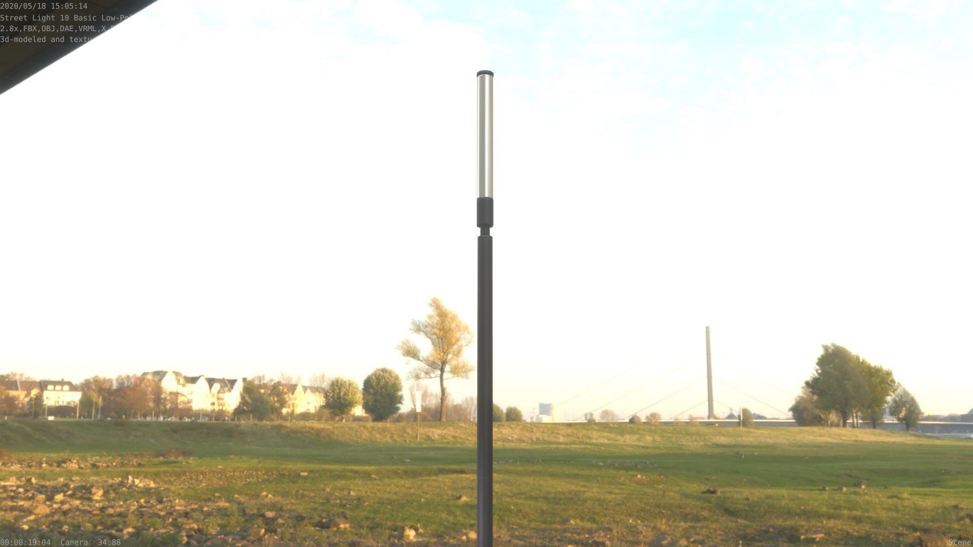 Street Light 10 Basic Low-Poly 600mm Low-poly 3D model_61