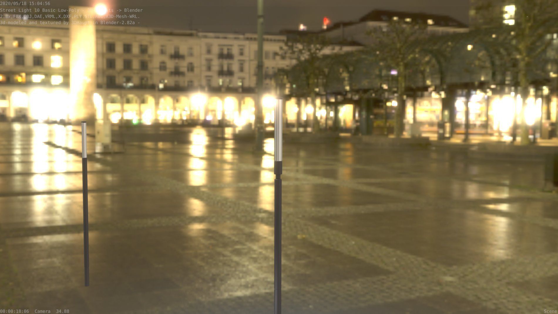 Street Light 10 Basic Low-Poly 600mm Low-poly 3D model_41