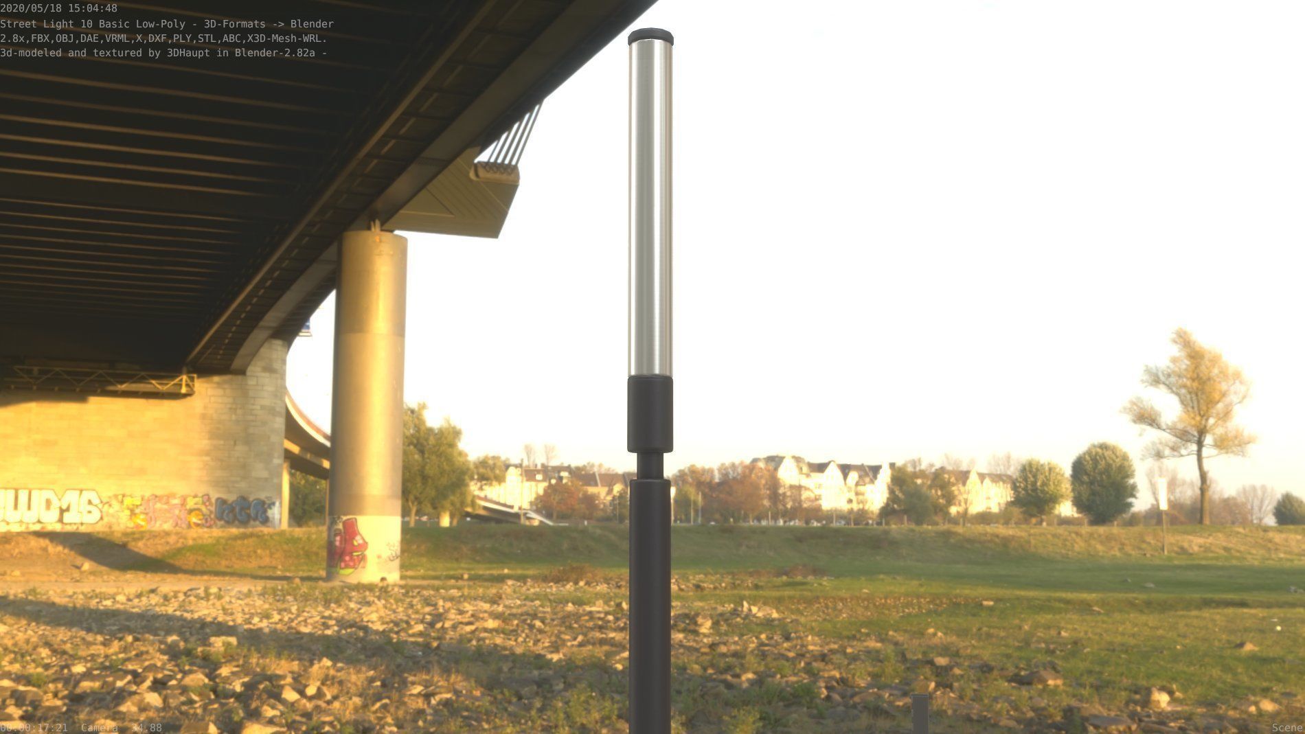 Street Light 10 Basic Low-Poly 600mm Low-poly 3D model_33