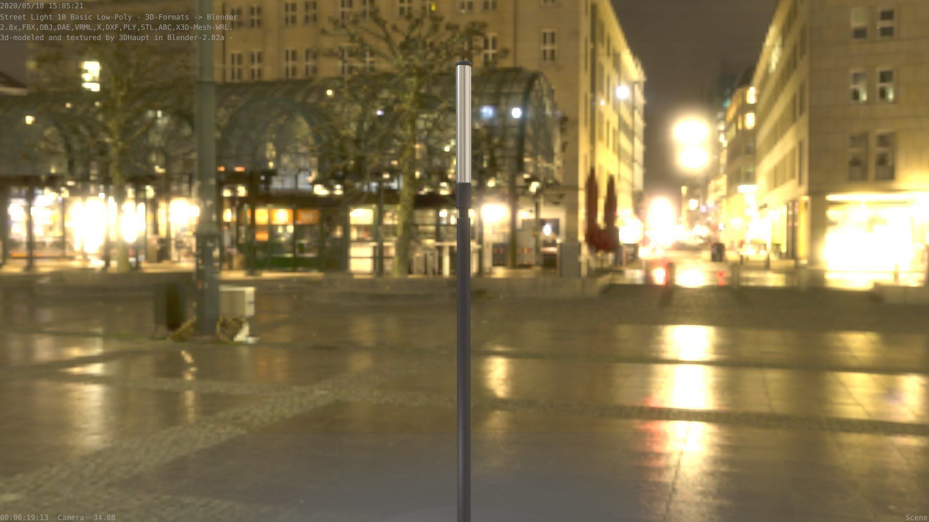 Street Light 10 Basic Low-Poly 600mm Low-poly 3D model_70