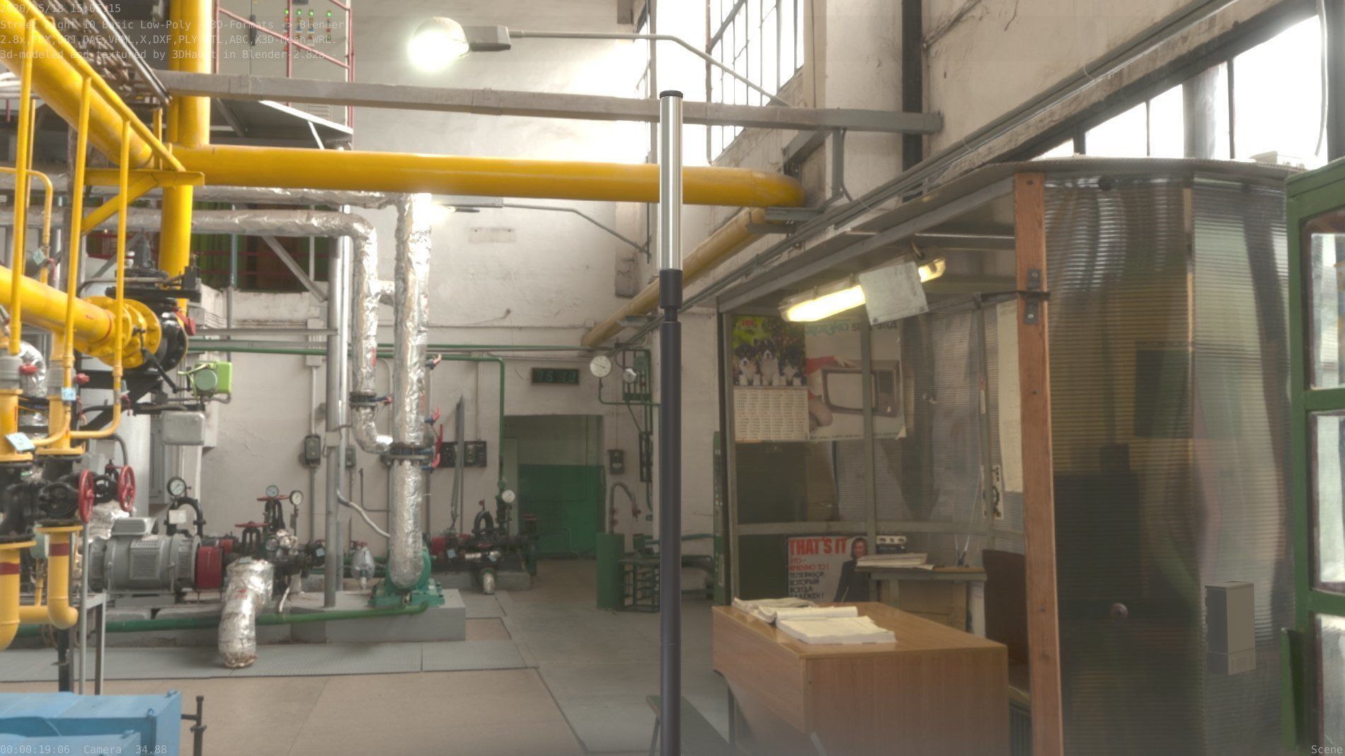 Street Light 10 Basic Low-Poly 600mm Low-poly 3D model_63