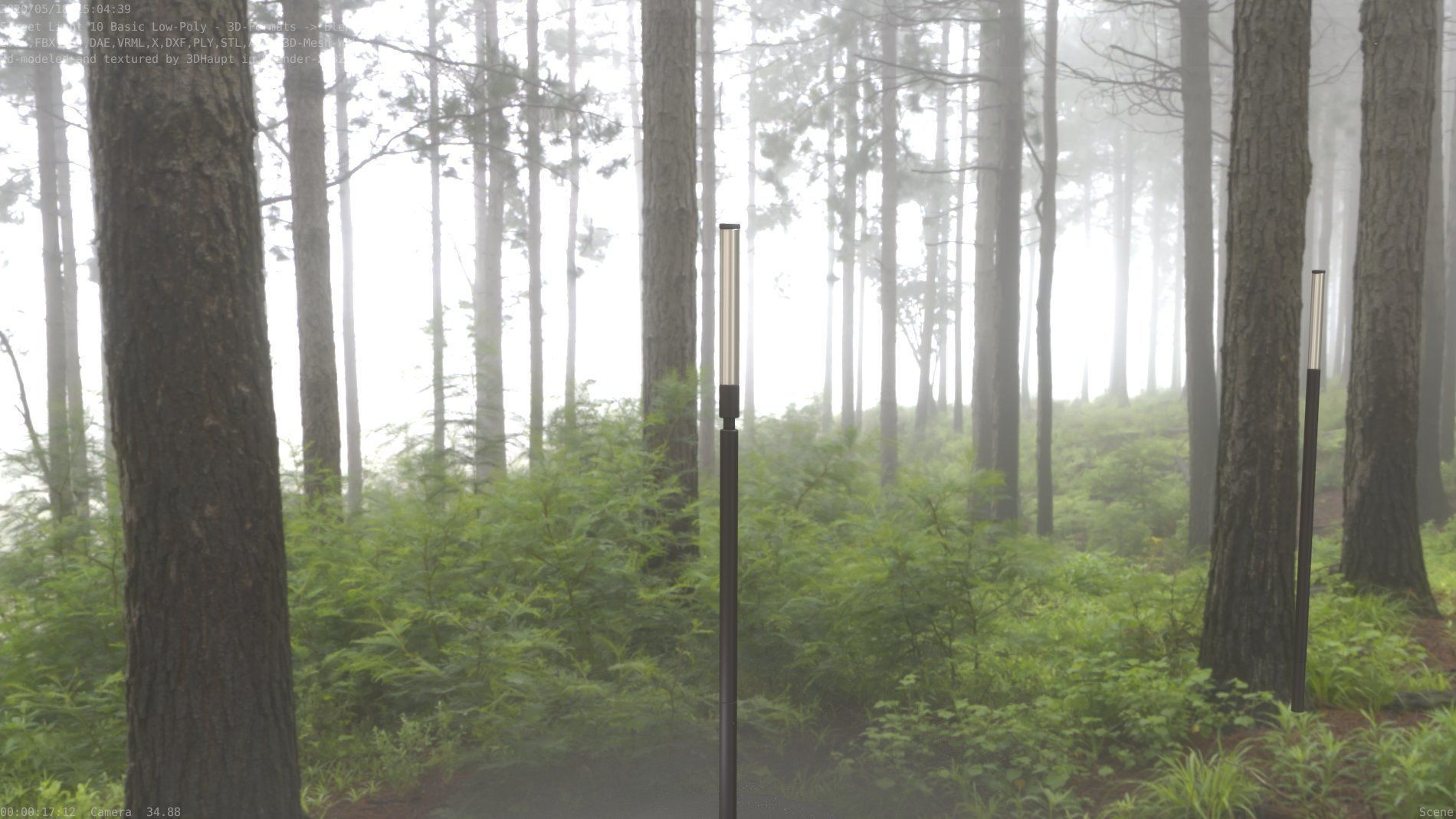 Street Light 10 Basic Low-Poly 600mm Low-poly 3D model_26