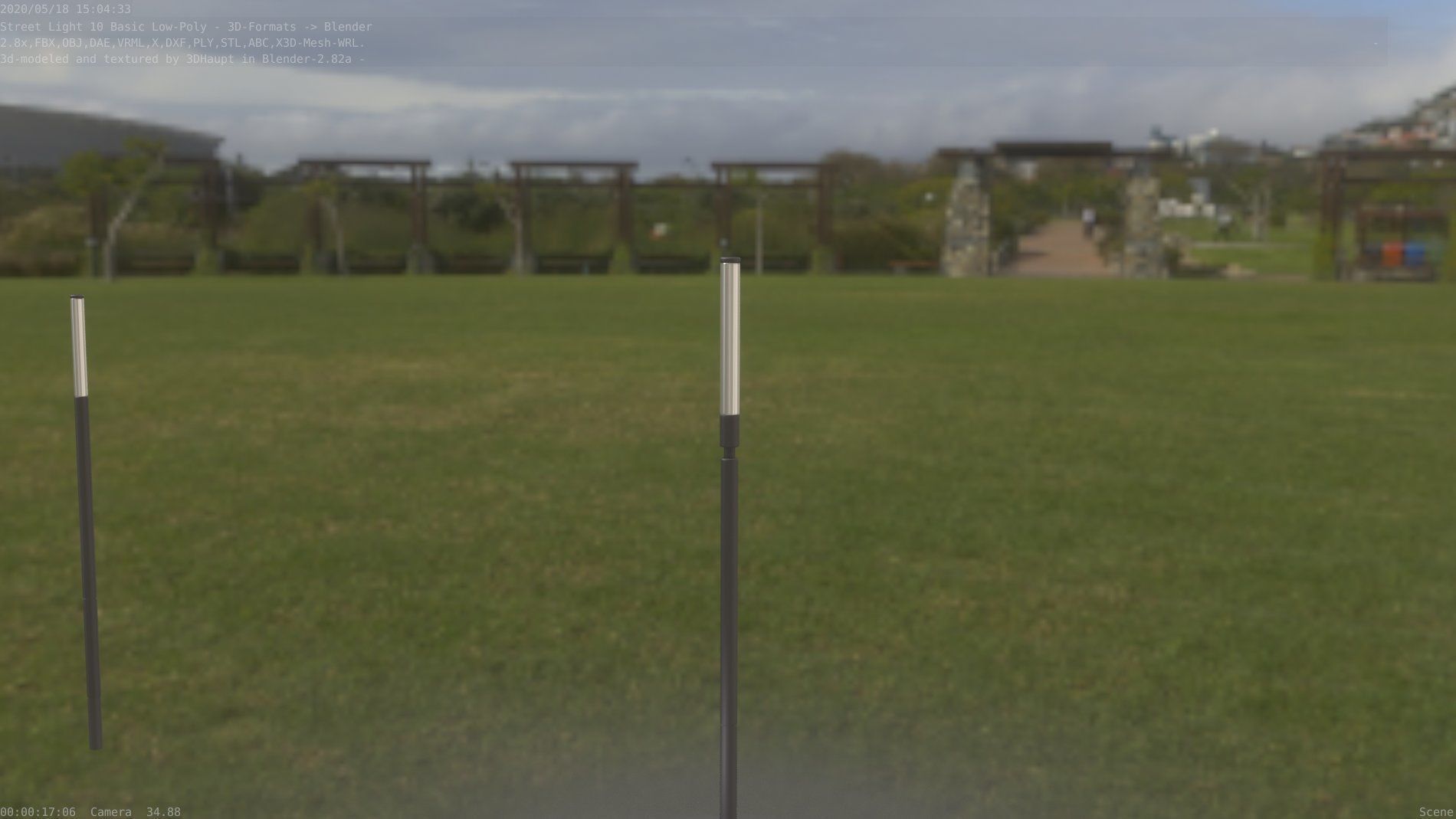 Street Light 10 Basic Low-Poly 600mm Low-poly 3D model_20