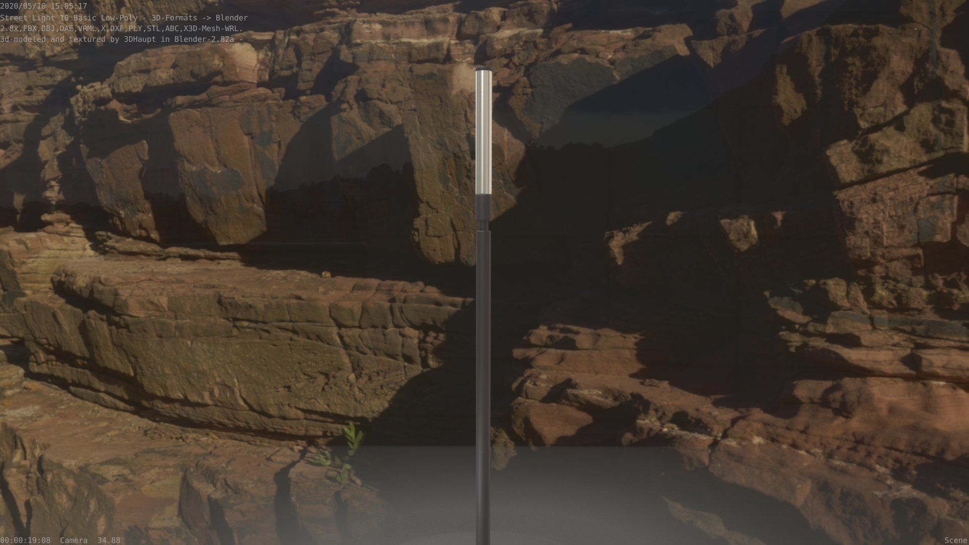 Street Light 10 Basic Low-Poly 600mm Low-poly 3D model_65