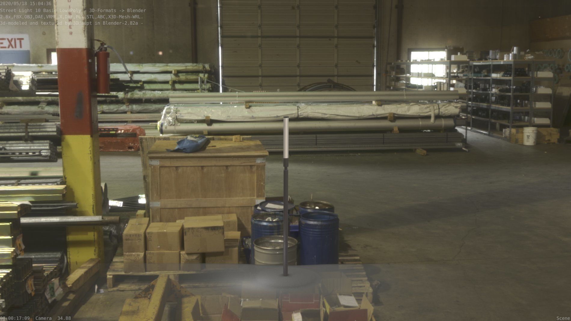 Street Light 10 Basic Low-Poly 600mm Low-poly 3D model_23