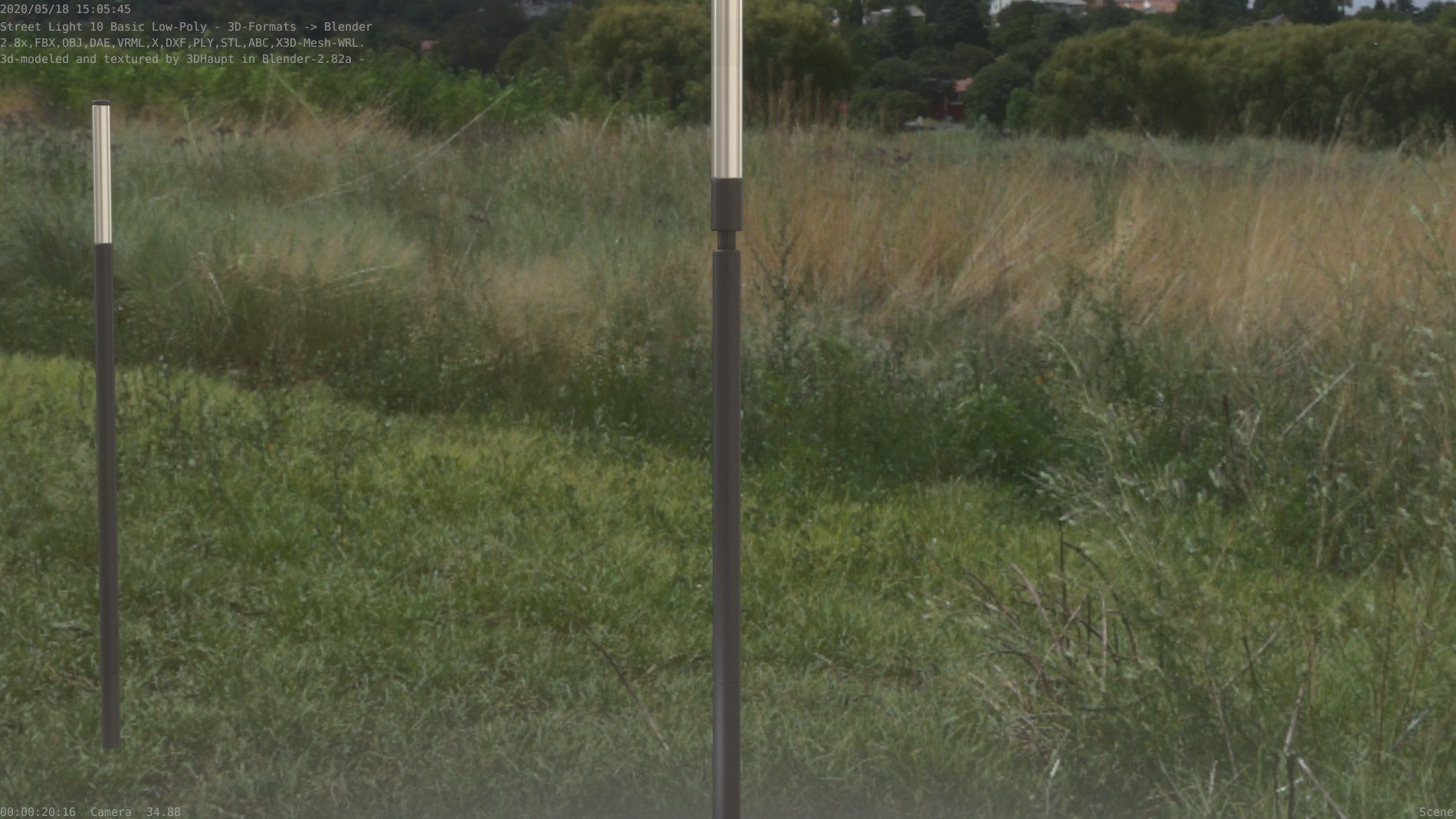 Street Light 10 Basic Low-Poly 600mm Low-poly 3D model_96