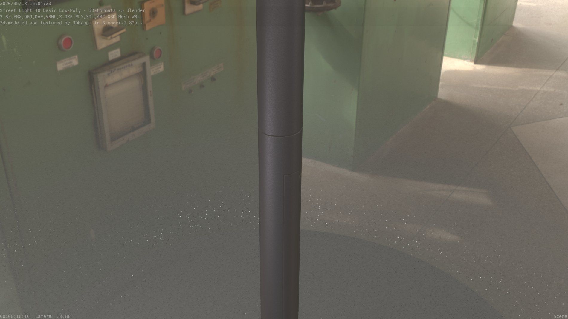 Street Light 10 Basic Low-Poly 600mm Low-poly 3D model_6