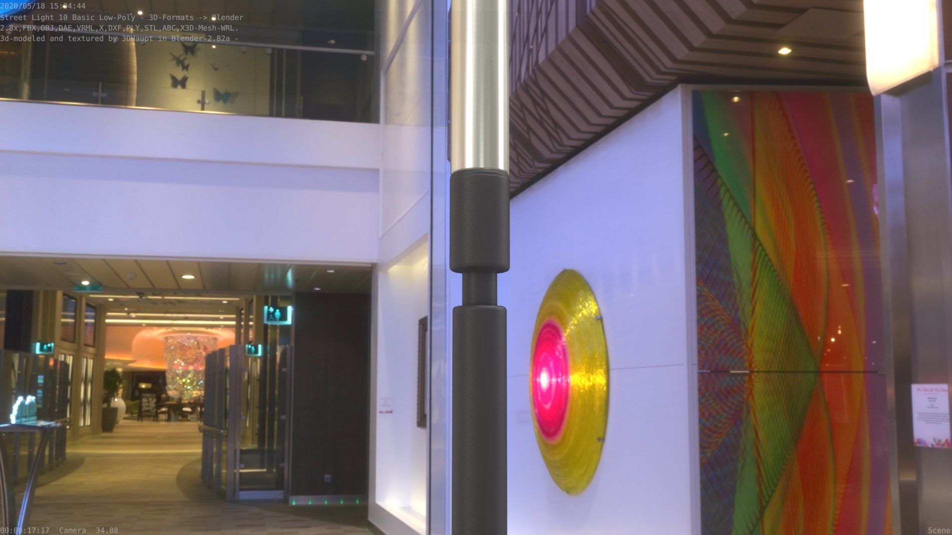 Street Light 10 Basic Low-Poly 600mm Low-poly 3D model_29