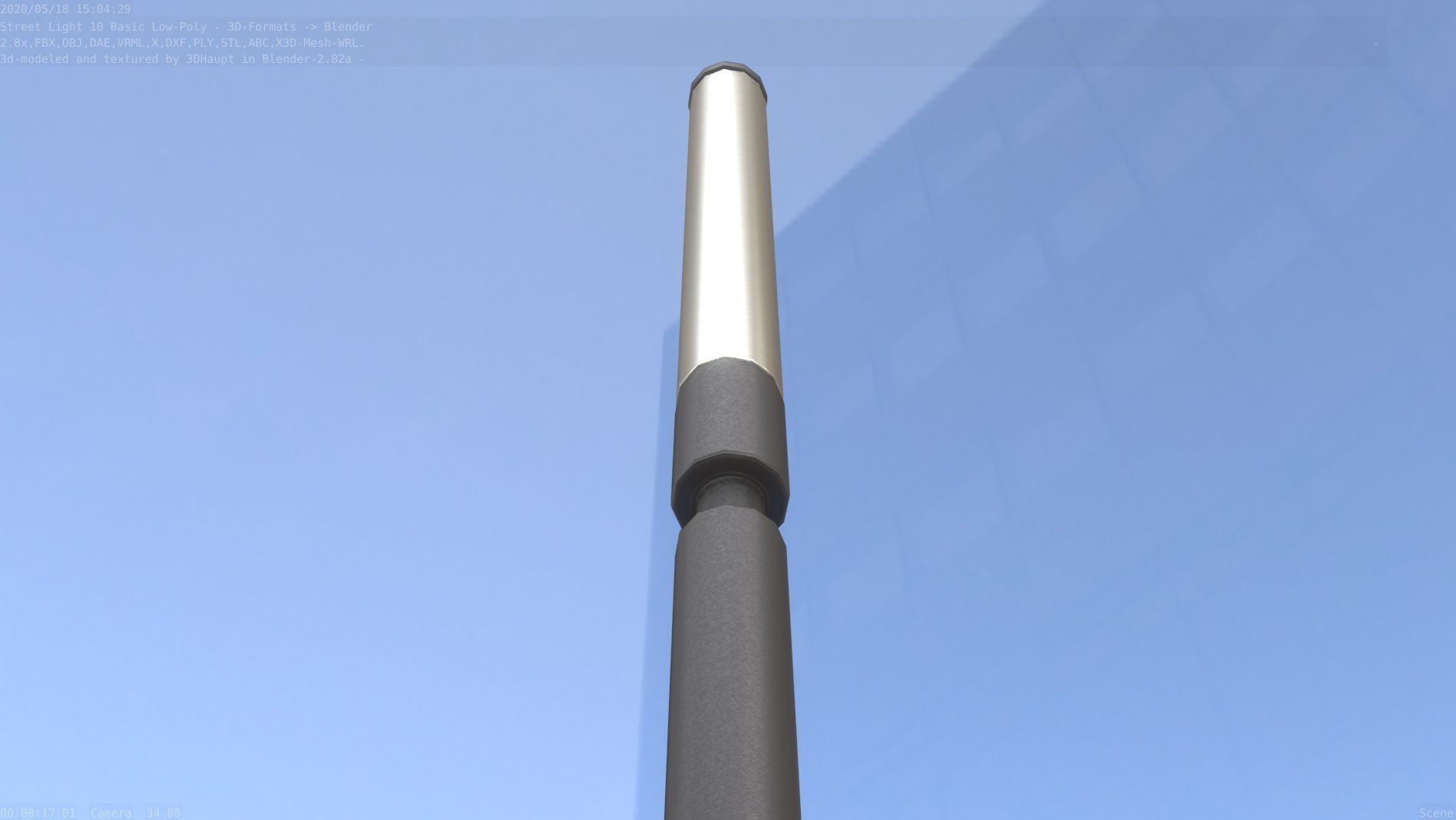Street Light 10 Basic Low-Poly 600mm Low-poly 3D model_16