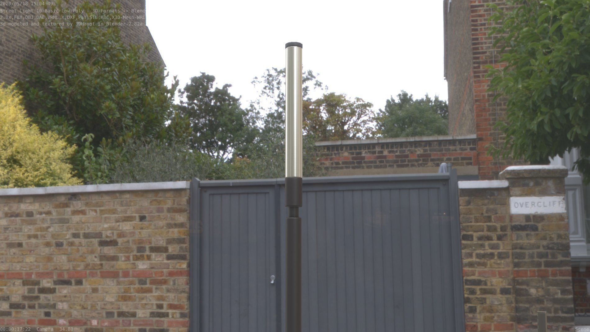 Street Light 10 Basic Low-Poly 600mm Low-poly 3D model_34