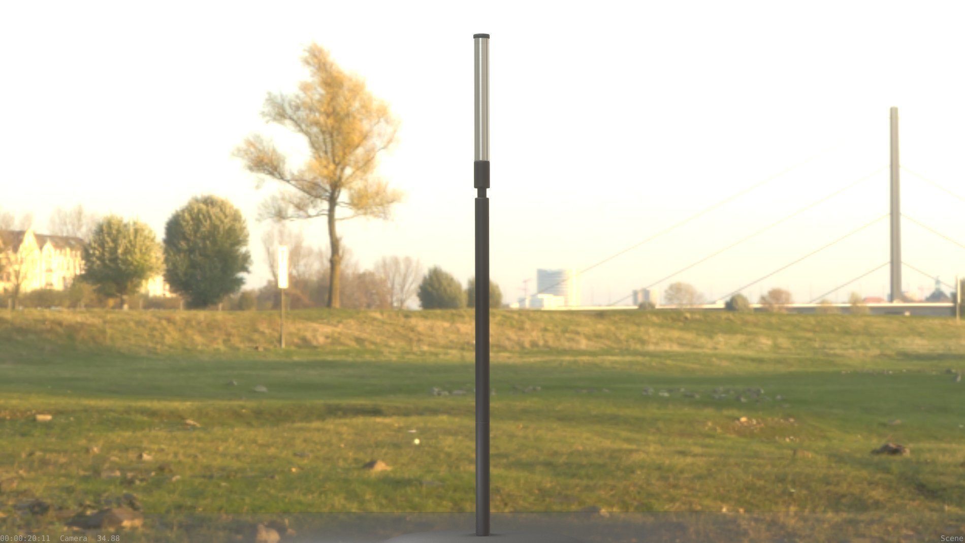 Street Light 10 Basic Low-Poly 600mm Low-poly 3D model_91