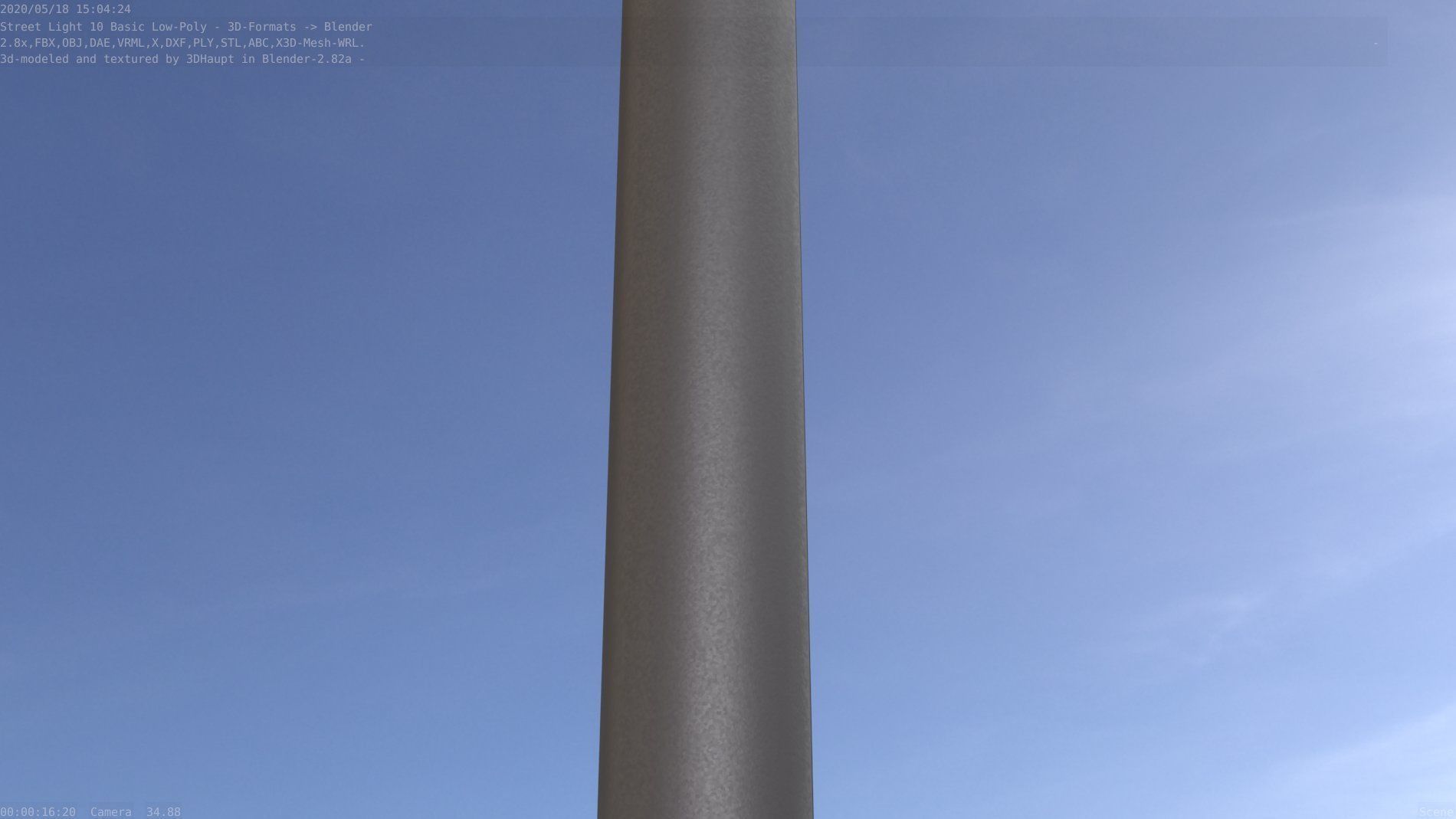 Street Light 10 Basic Low-Poly 600mm Low-poly 3D model_11