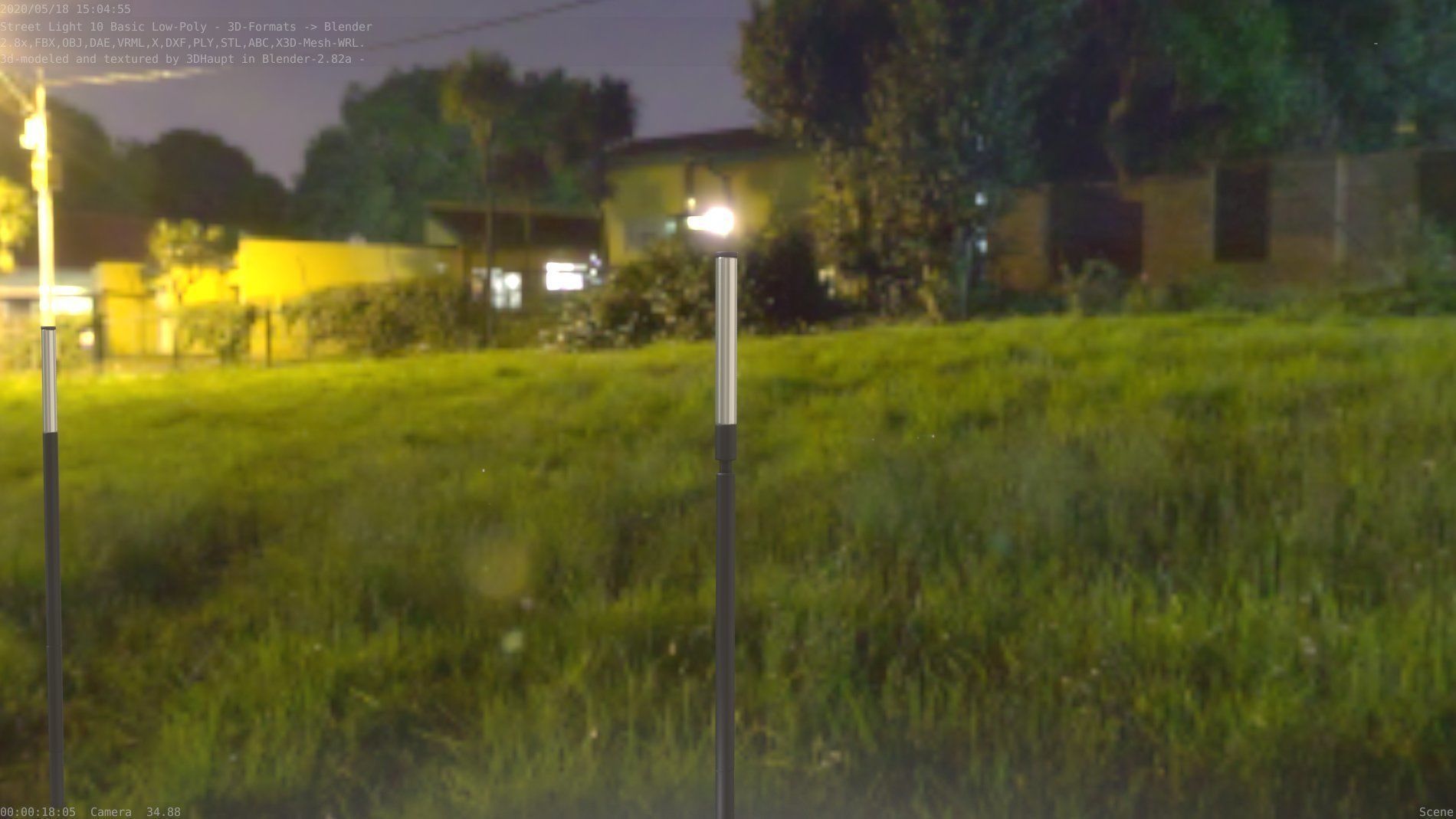 Street Light 10 Basic Low-Poly 600mm Low-poly 3D model_40