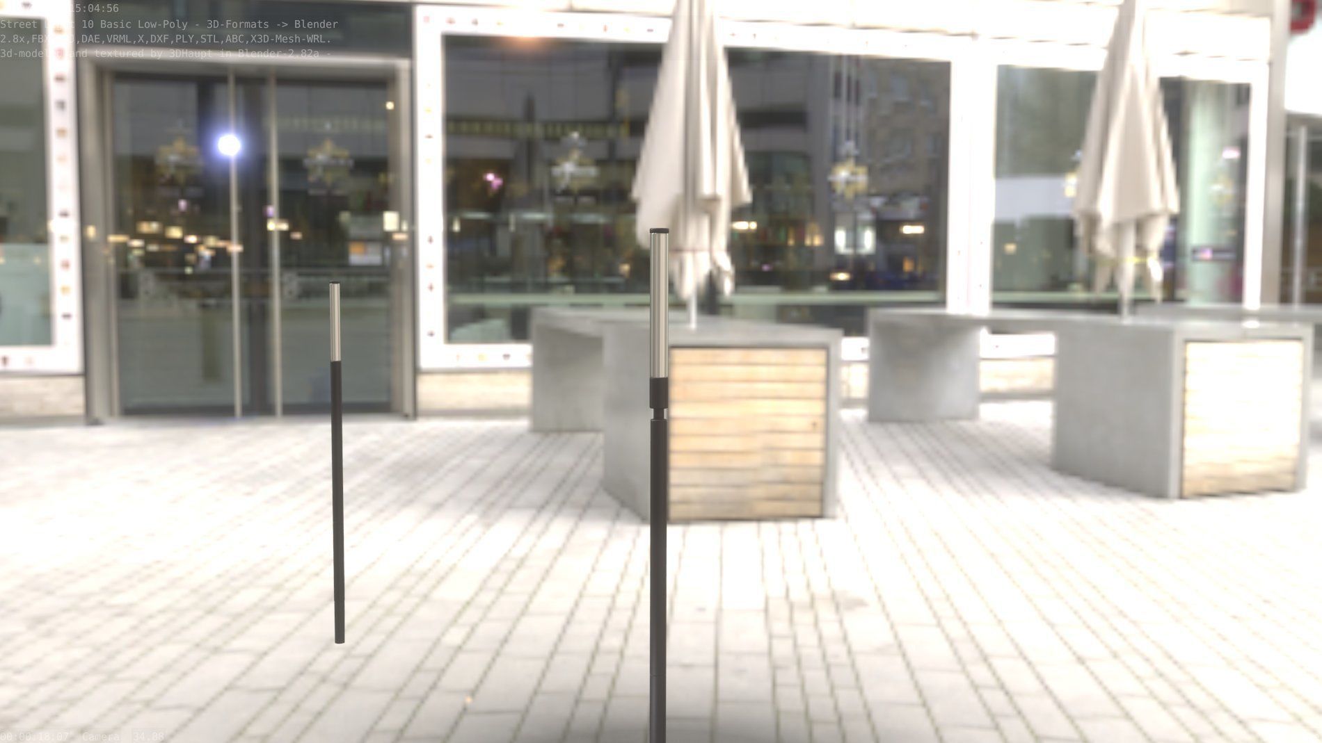 Street Light 10 Basic Low-Poly 600mm Low-poly 3D model_42