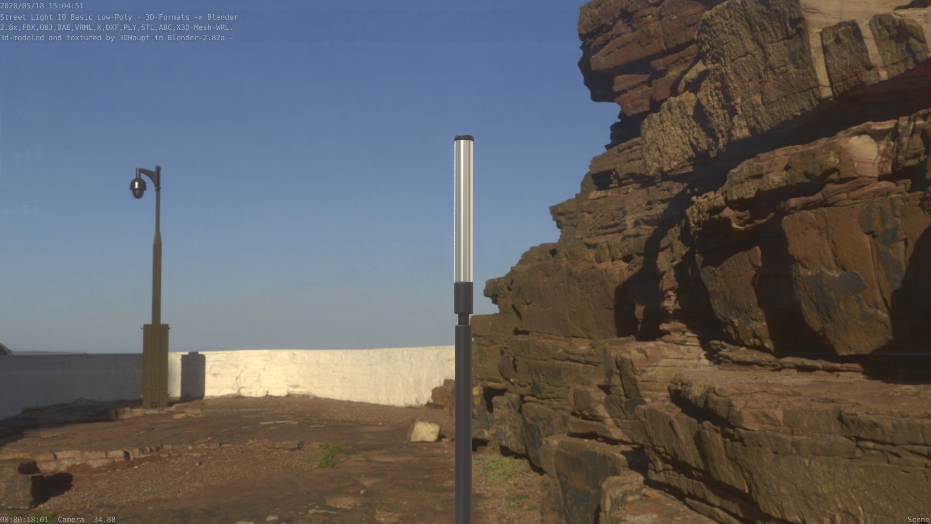 Street Light 10 Basic Low-Poly 600mm Low-poly 3D model_36