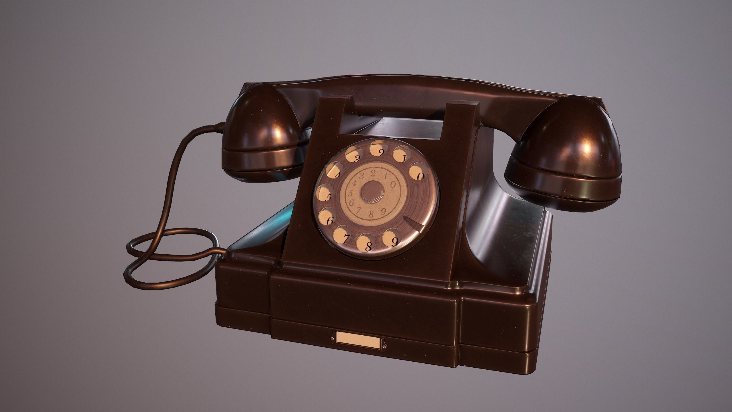 Old Phone Low-poly 3D model_4
