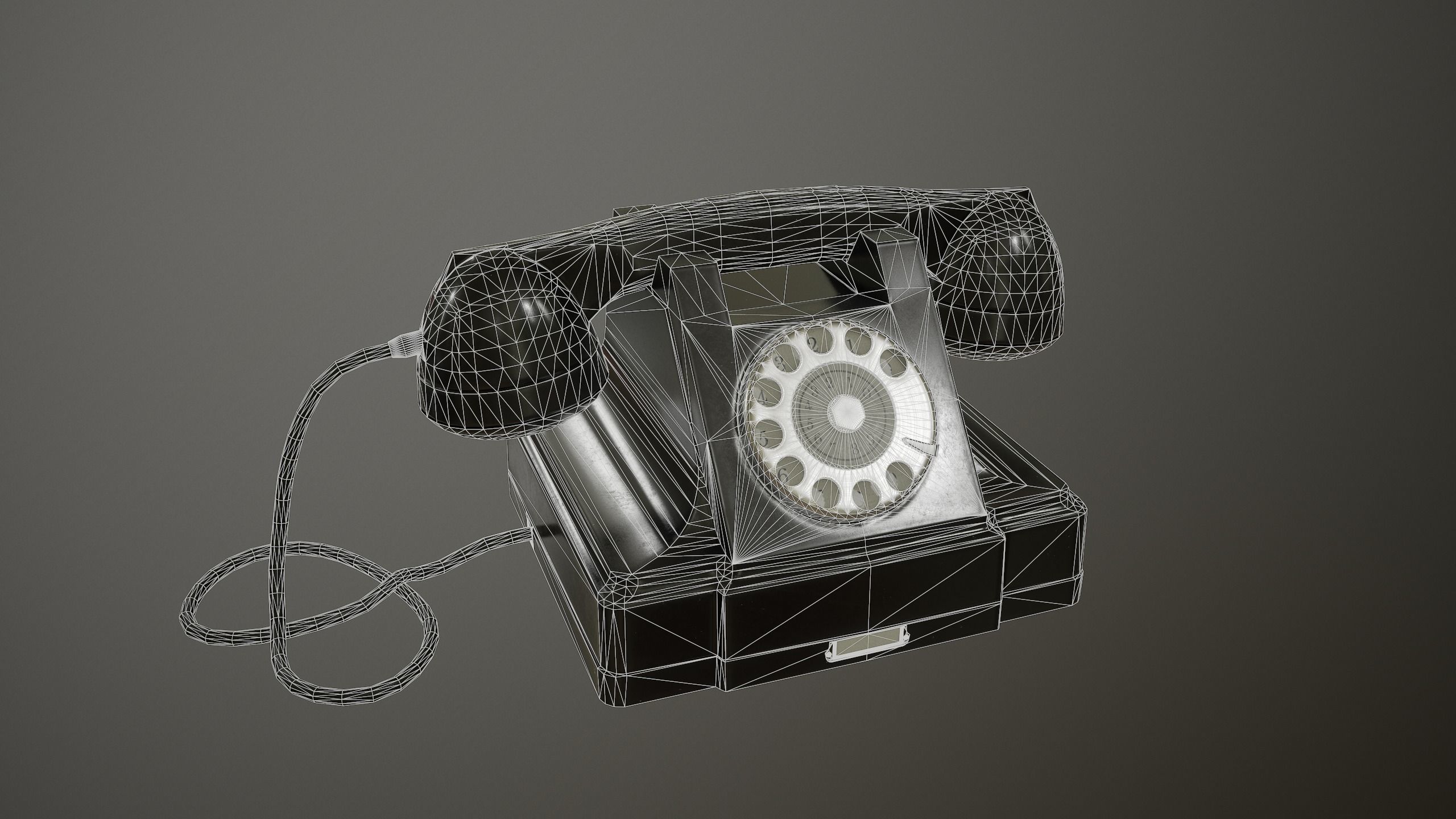 Old Phone Low-poly 3D model_2