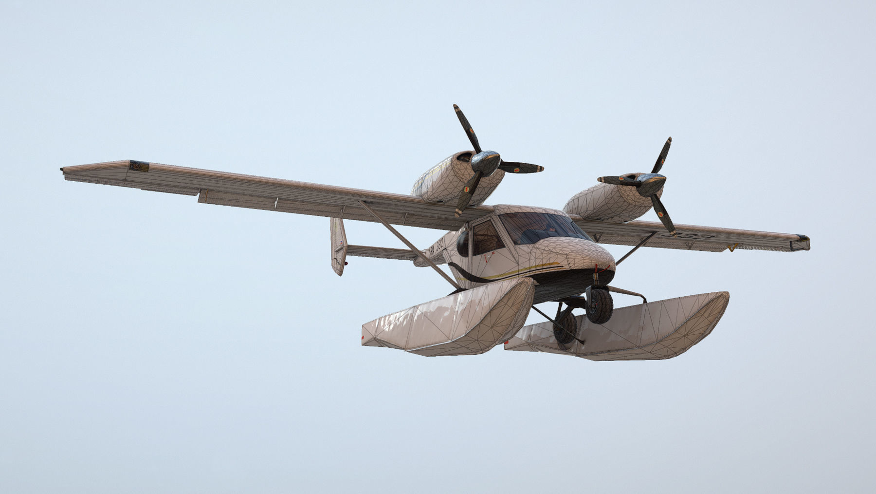 Accord-201 Floatsplane BlackGoldLines Livery Low-poly 3D model_24