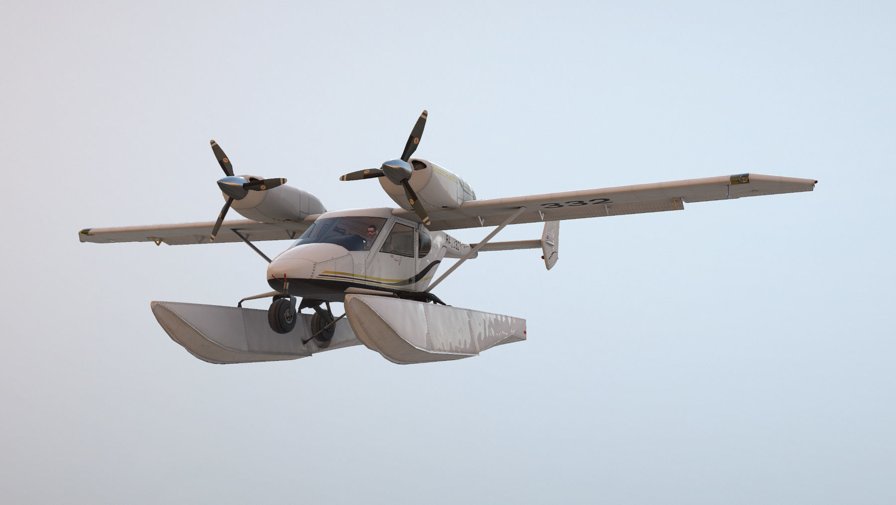 Accord-201 Floatsplane BlackGoldLines Livery Low-poly 3D model_15