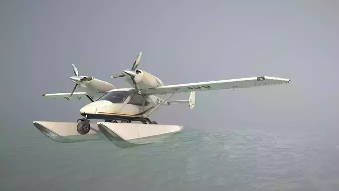Accord-201 Floatsplane BlackGoldLines Livery Low-poly 3D model
