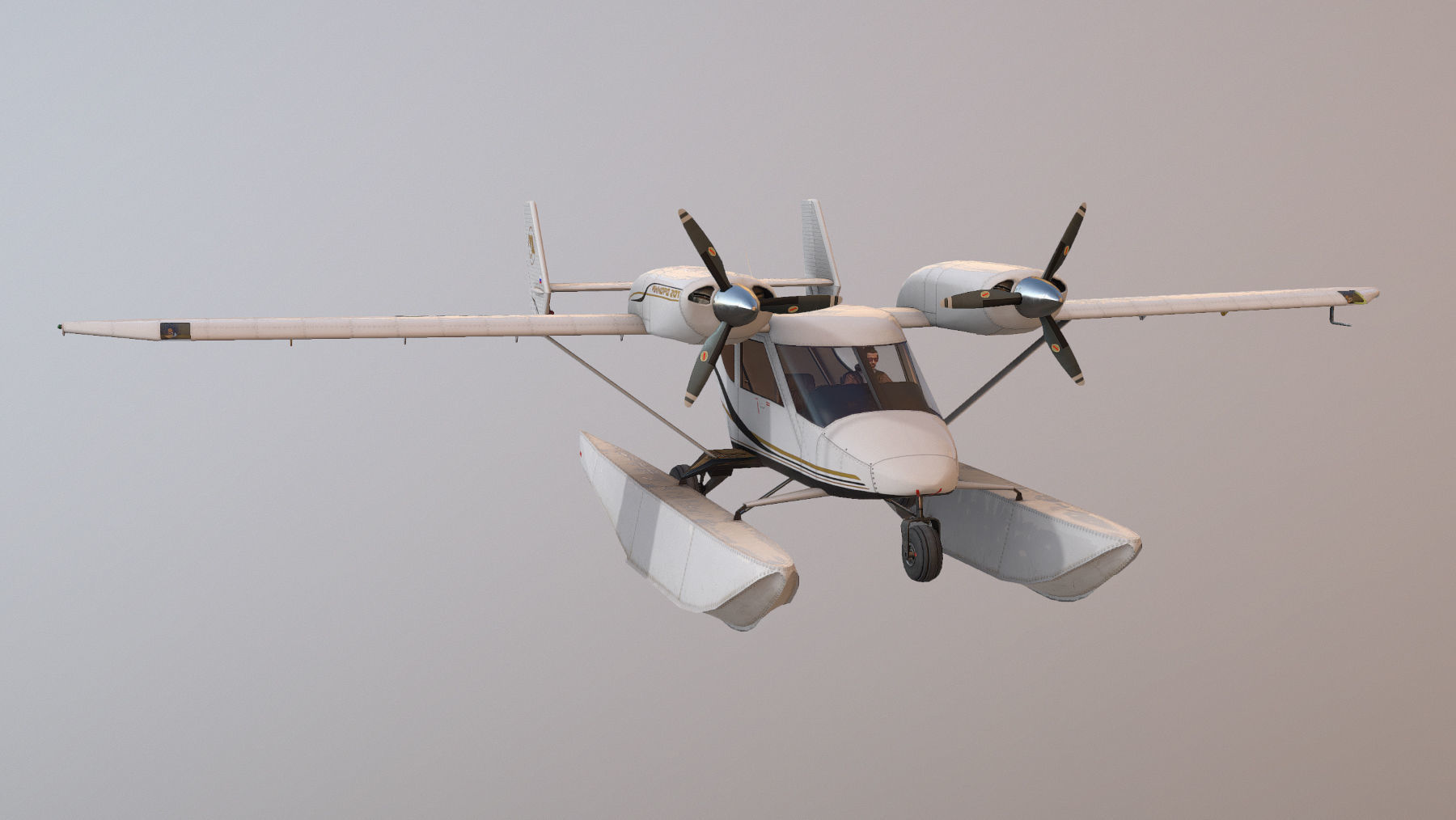 Accord-201 Floatsplane BlackGoldLines Livery Low-poly 3D model_22