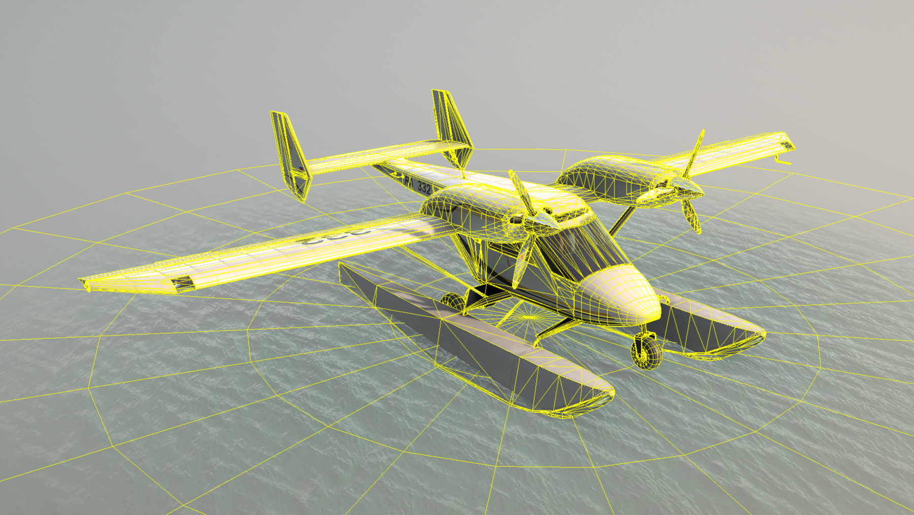 Accord-201 Floatsplane BlackGoldLines Livery Low-poly 3D model_29