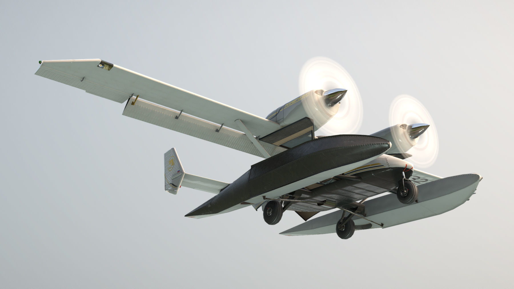 Accord-201 Floatsplane BlackGoldLines Livery Low-poly 3D model_11