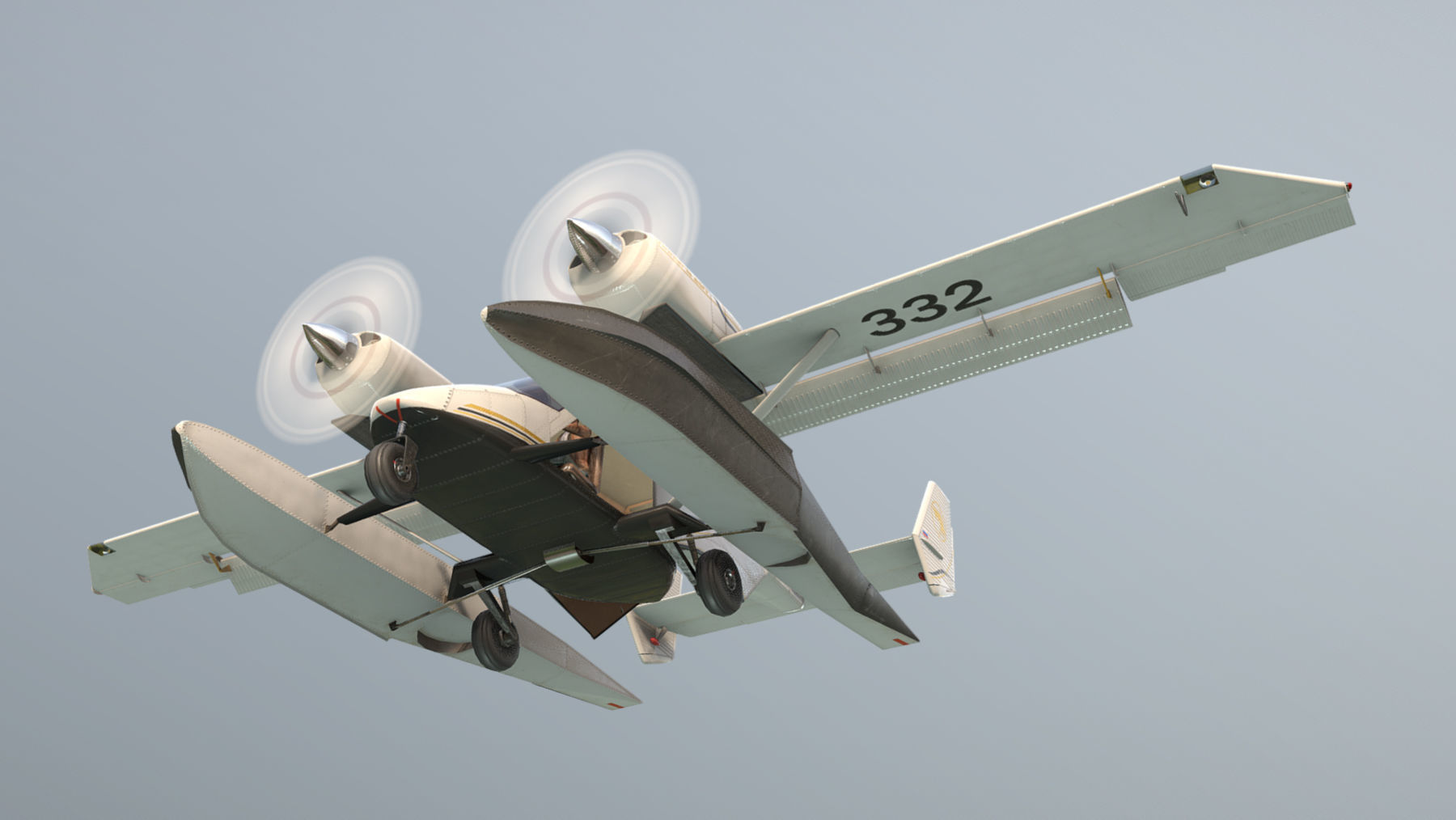 Accord-201 Floatsplane BlackGoldLines Livery Low-poly 3D model_10