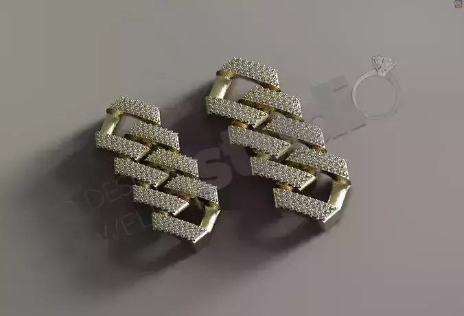 Cuban chainlink 3d model with and without stones  3D print model