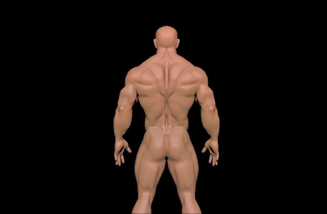 bodybuilder 6 man Low-poly 3D model_10