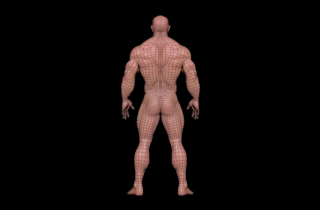 bodybuilder 6 man Low-poly 3D model_14