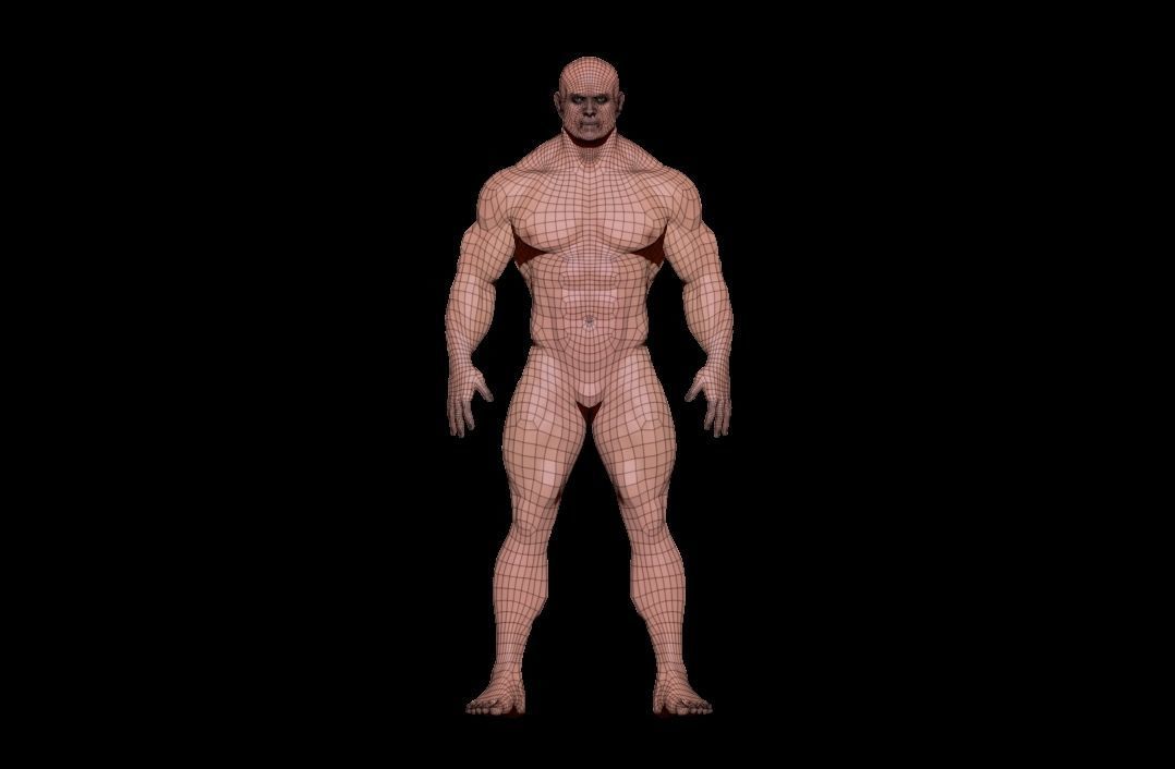 bodybuilder 6 man Low-poly 3D model_11