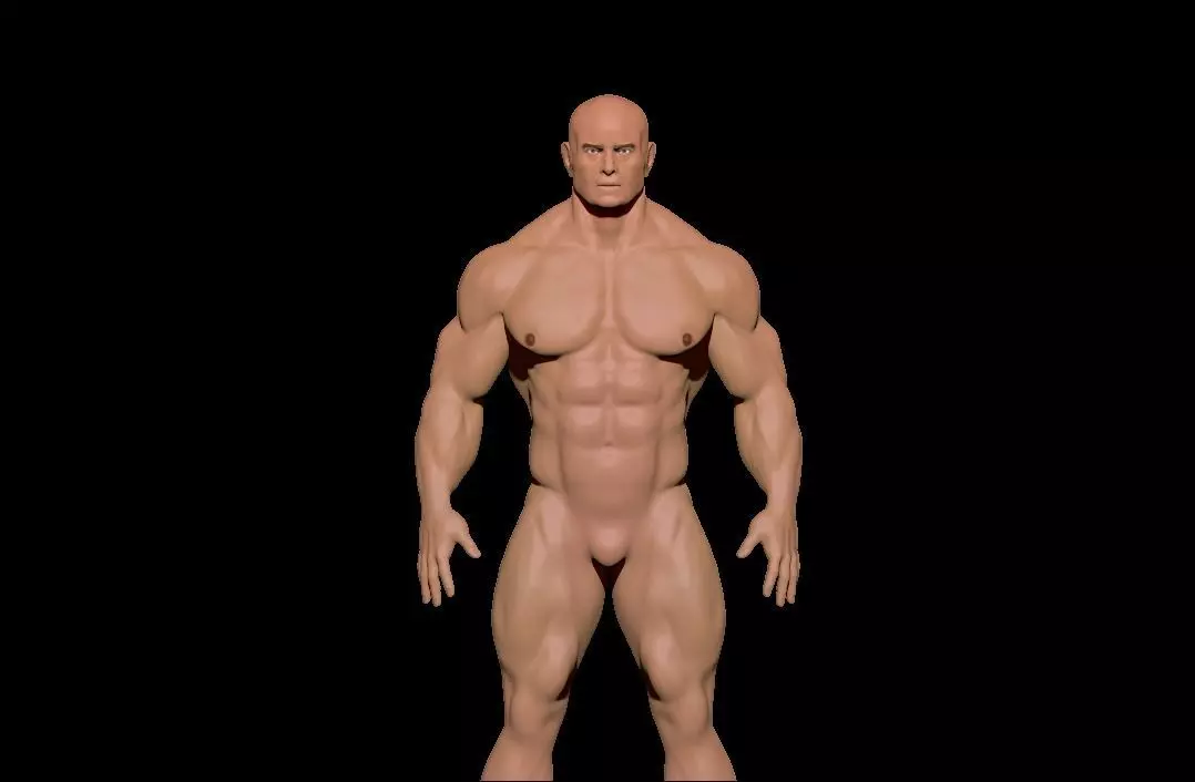 bodybuilder 6 man Low-poly 3D model_0