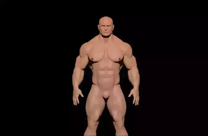 bodybuilder 6 man Low-poly 3D model