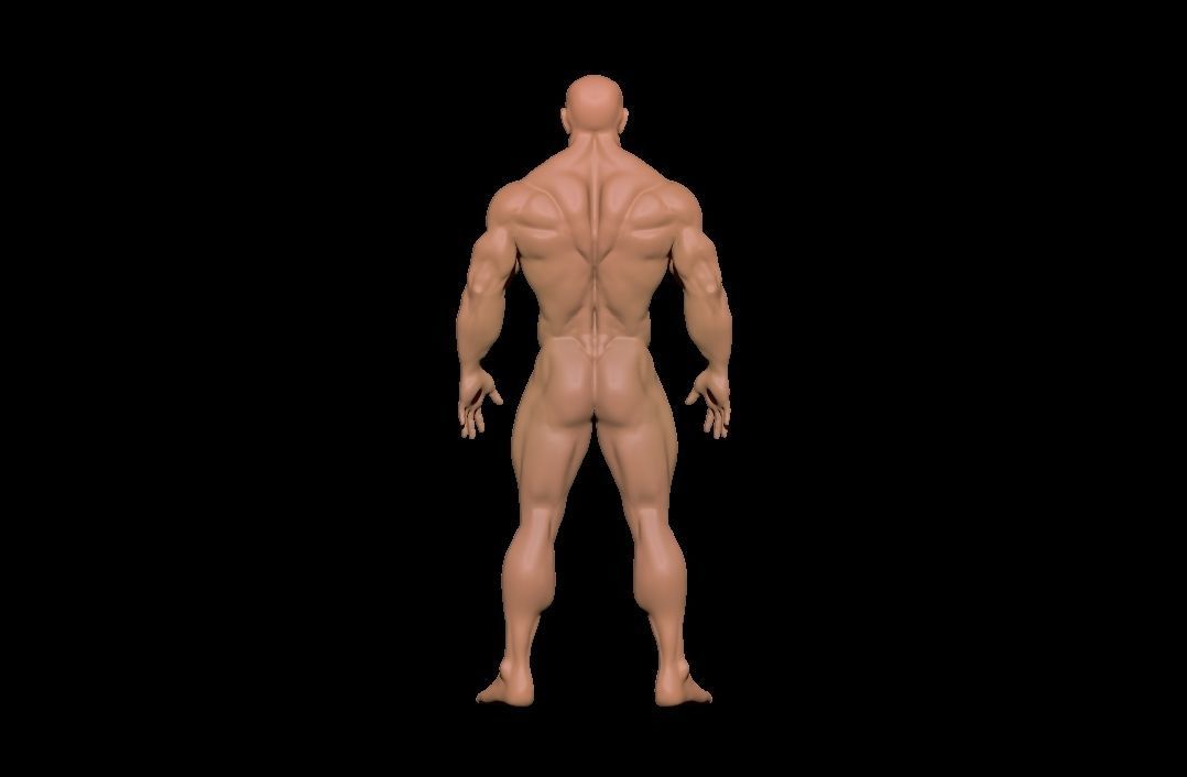 bodybuilder 6 man Low-poly 3D model_4