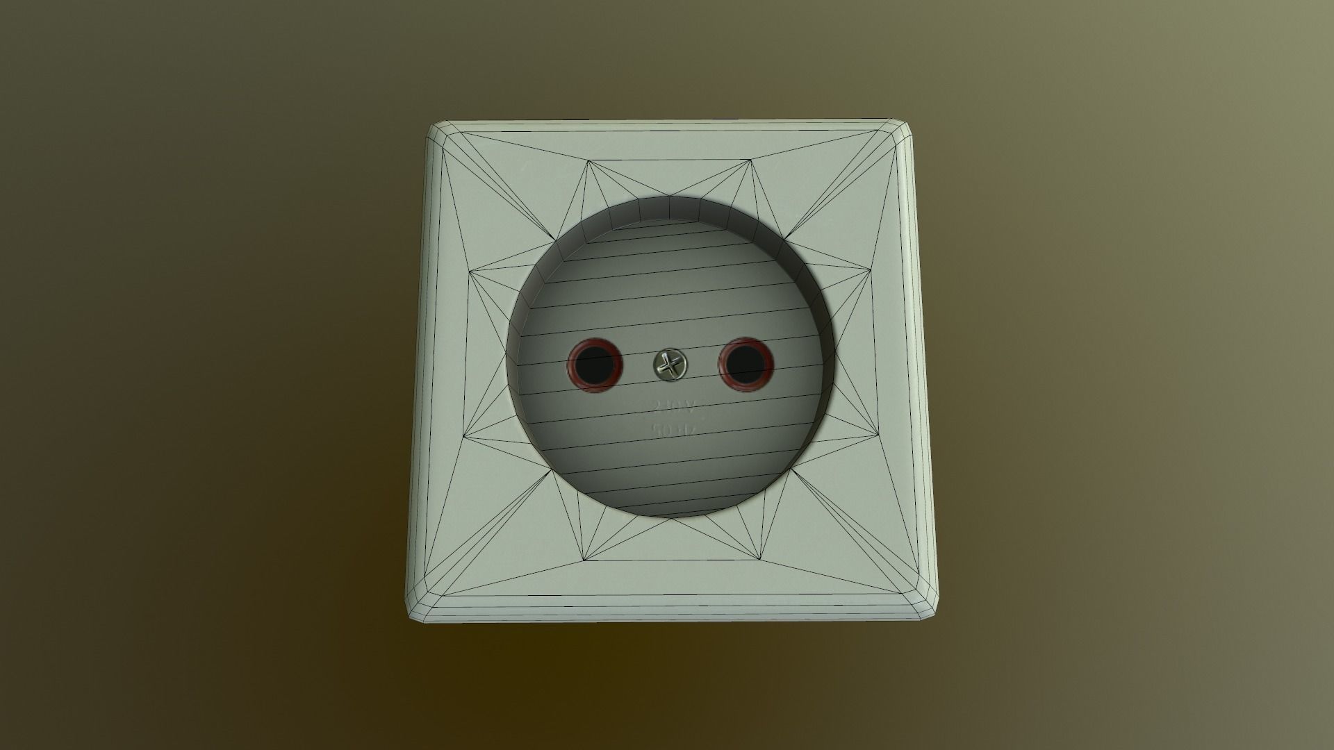 Electrical Outlet Low-poly 3D model_29