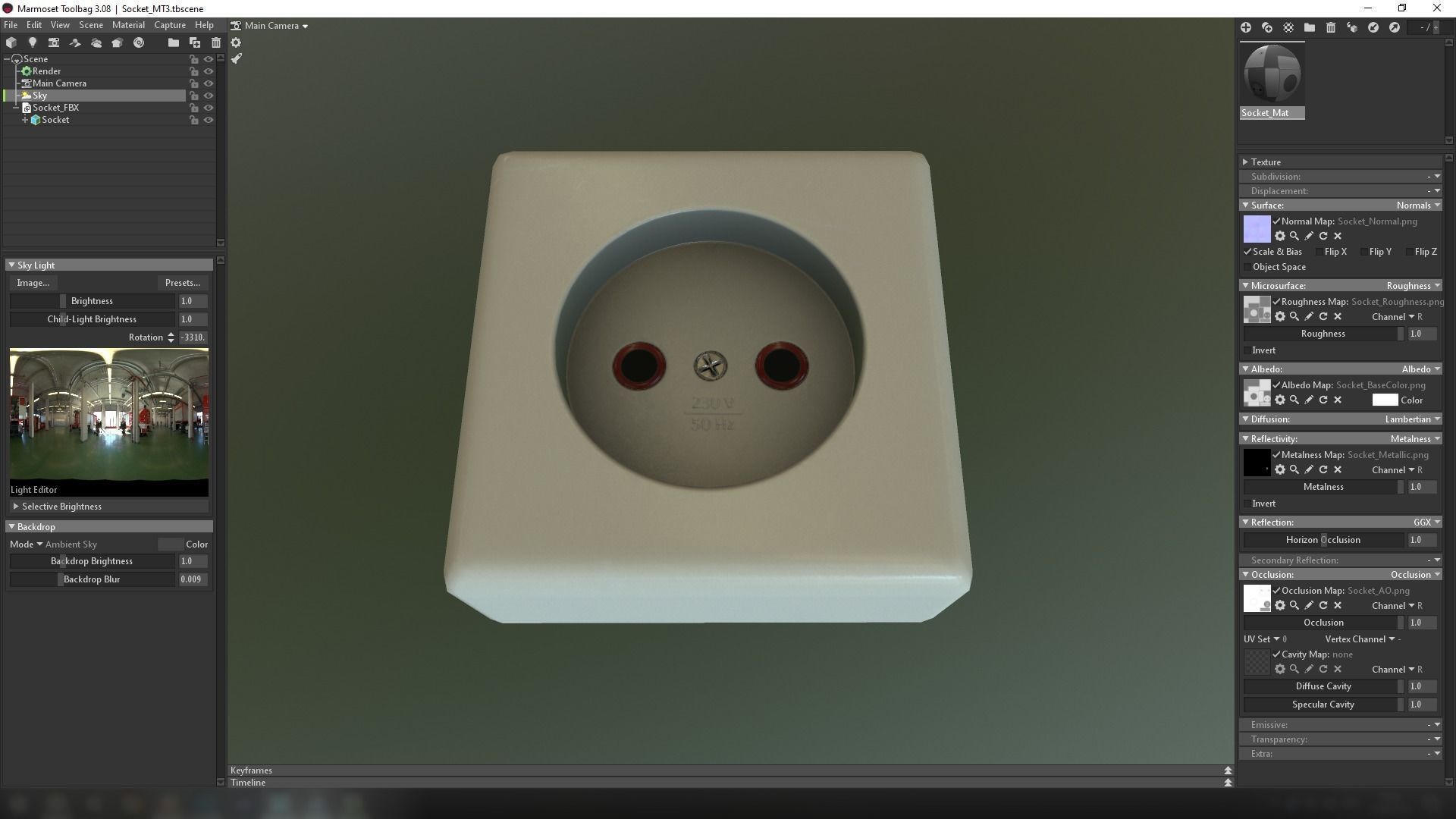 Electrical Outlet Low-poly 3D model_46