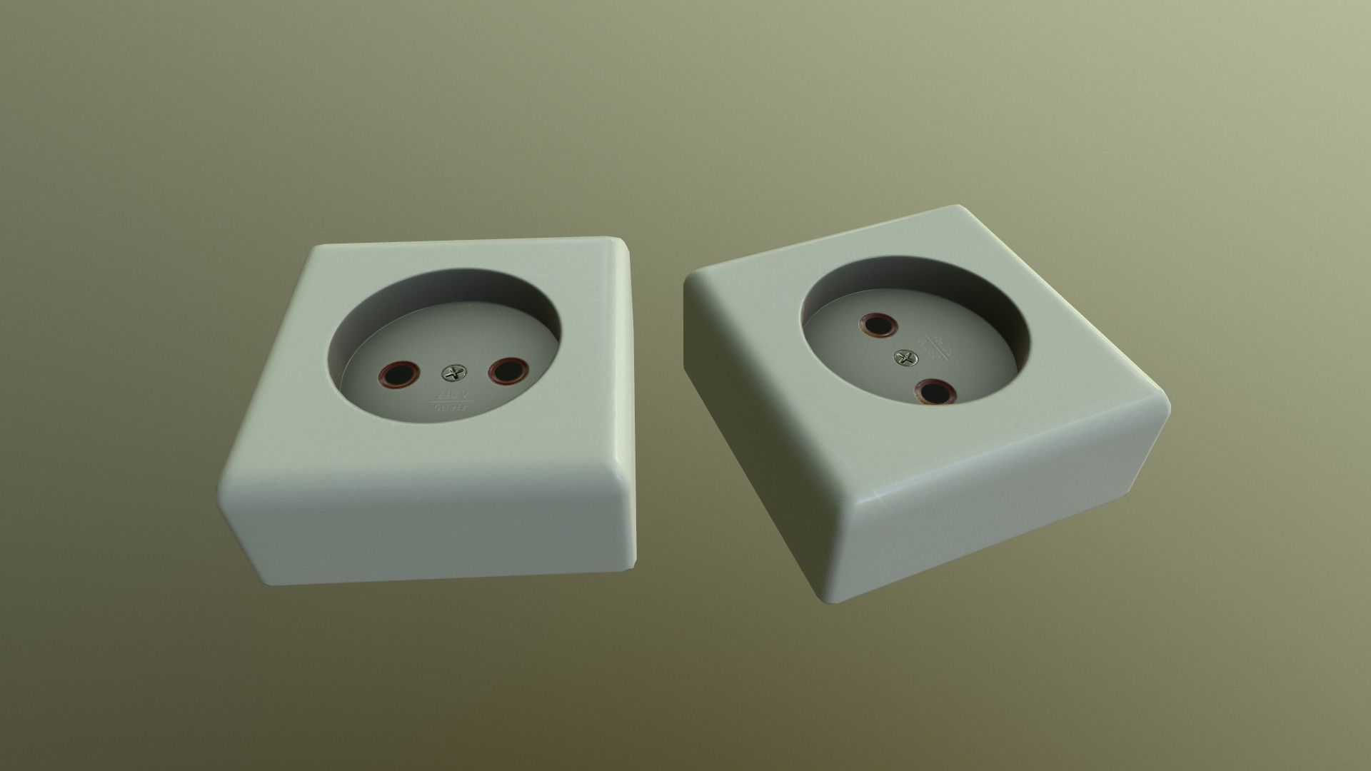 Electrical Outlet Low-poly 3D model_6