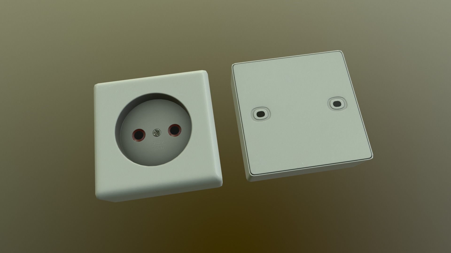 Electrical Outlet Low-poly 3D model_5